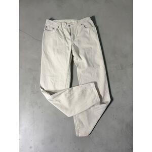 Levi’s Red Tab Jeans Women 12 Long Made USA Cream Ecru Straight Leg 100% Cotton